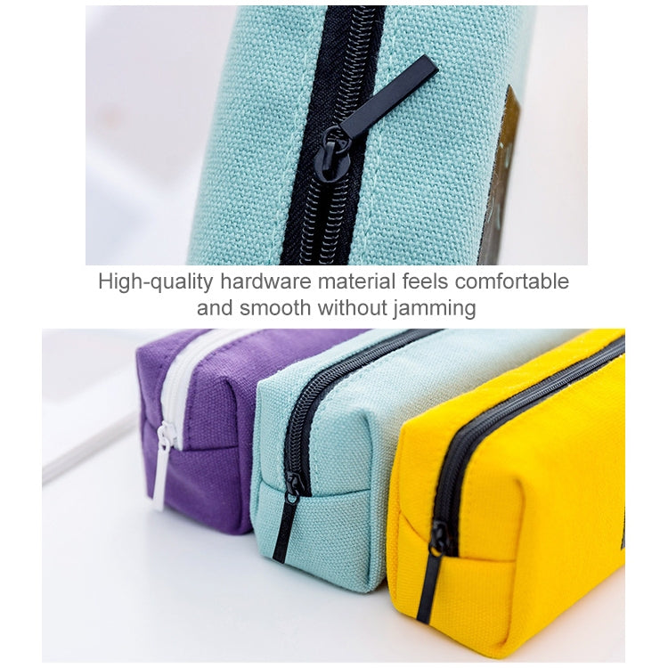 Simple Text Large Capacity Canvas Pencil Case