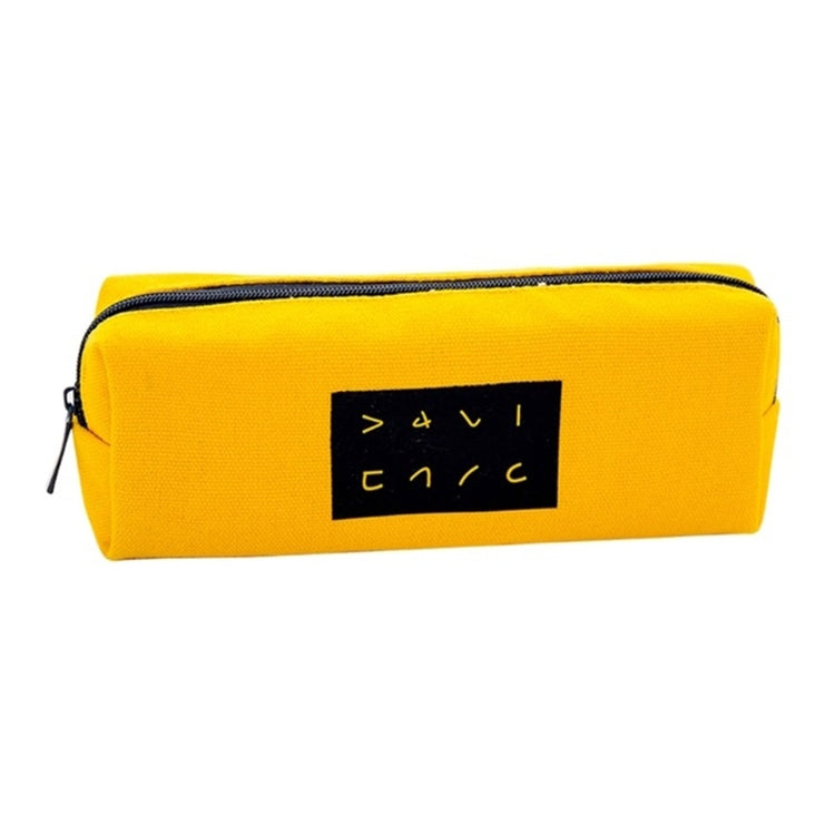Simple Text Large Capacity Canvas Pencil Case