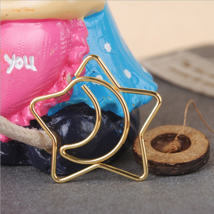 2 PCS Star Moon Shaped Paper Clip Creative Bookmark Student Stationery Gift School Office Supplies