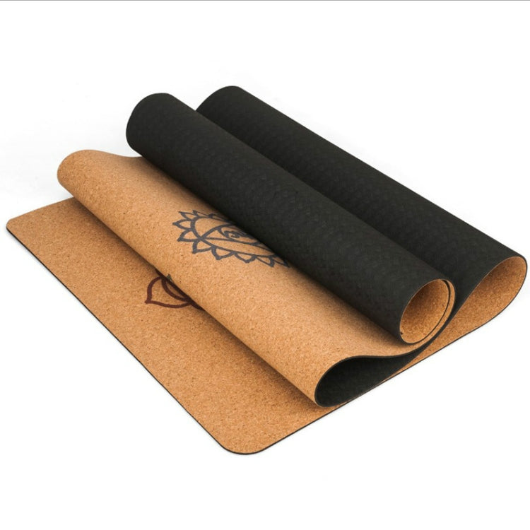 183X68cm Natural Cork TPE Yoga Mat Fitness Mats Pilates Non-slip Yoga Mats(Dark Khaki)