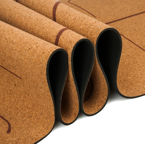 183X68cm Natural Cork TPE Yoga Mat Fitness Mats Pilates Non-slip Yoga Mats(Dark Khaki)