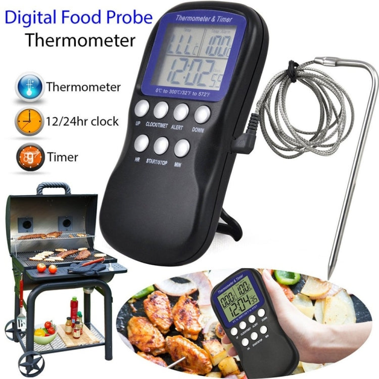 2 PCS Digital Food Probe Oven Electronic Thermometer Timer Temperature Sensor