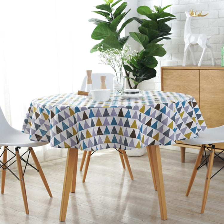 Polyester Cotton Round Tablecloth Dust-proof Cotton and Linen Printing Tablecloth, Diameter:100cm