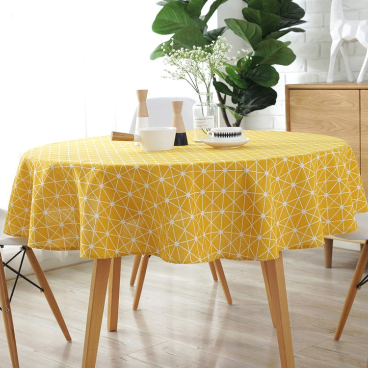 Polyester Cotton Round Tablecloth Dust-proof Cotton and Linen Printing Tablecloth, Diameter:150cm