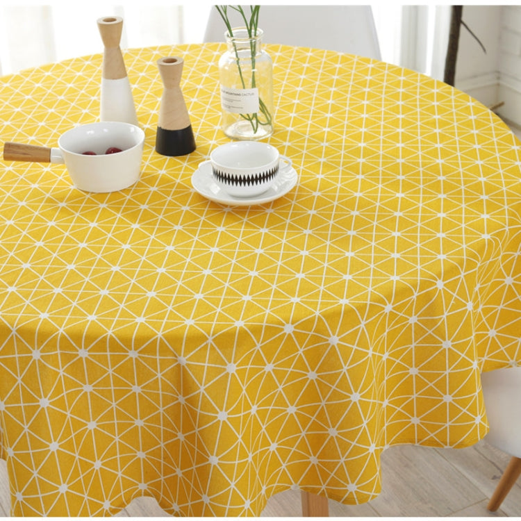 Polyester Cotton Round Tablecloth Dust-proof Cotton and Linen Printing Tablecloth, Diameter:150cm