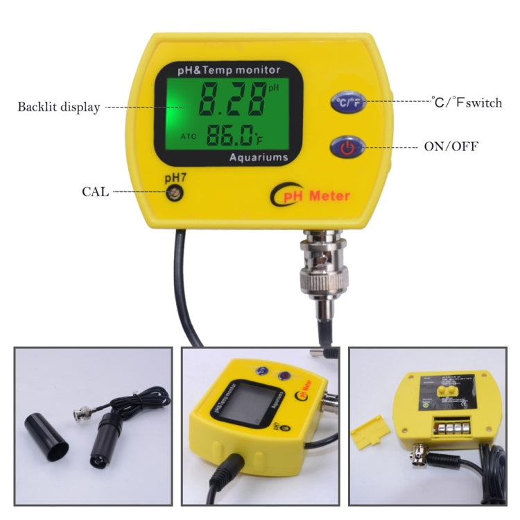 pH Meter with backlight pH-991 tester Durable Acidimeter tool temp monitor for Aquarium swim pool water