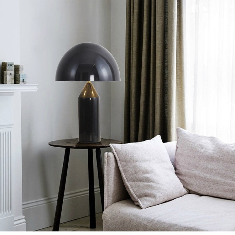 Black 220V  E14 LED Metal Mushroom Table Lamp Bedroom Decorative Table Lamp, Size:S