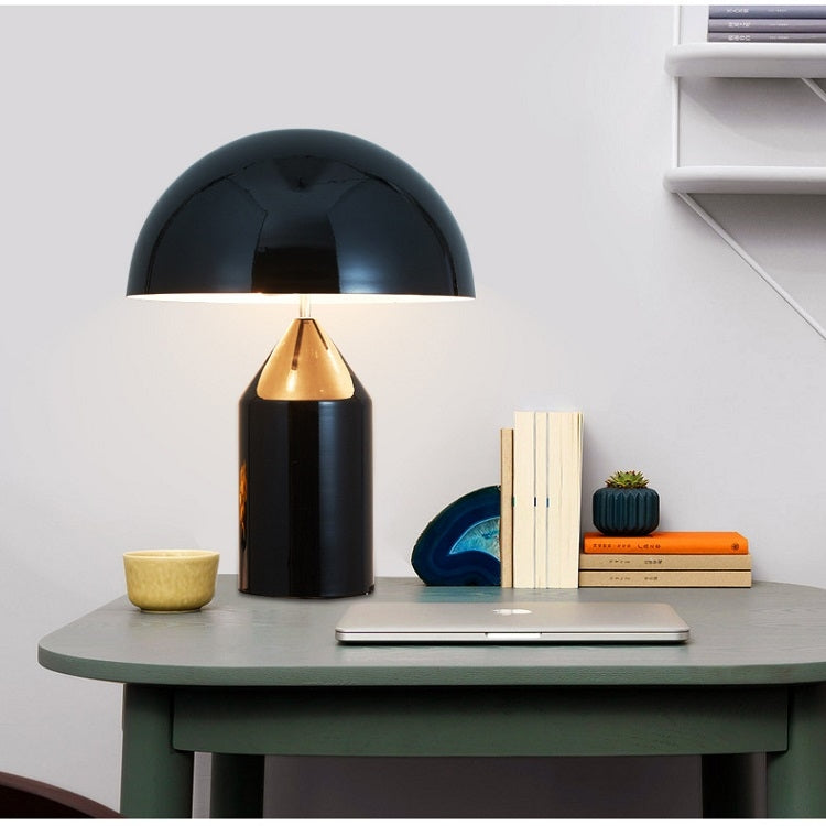 Black 220V  E14 LED Metal Mushroom Table Lamp Bedroom Decorative Table Lamp, Size:L