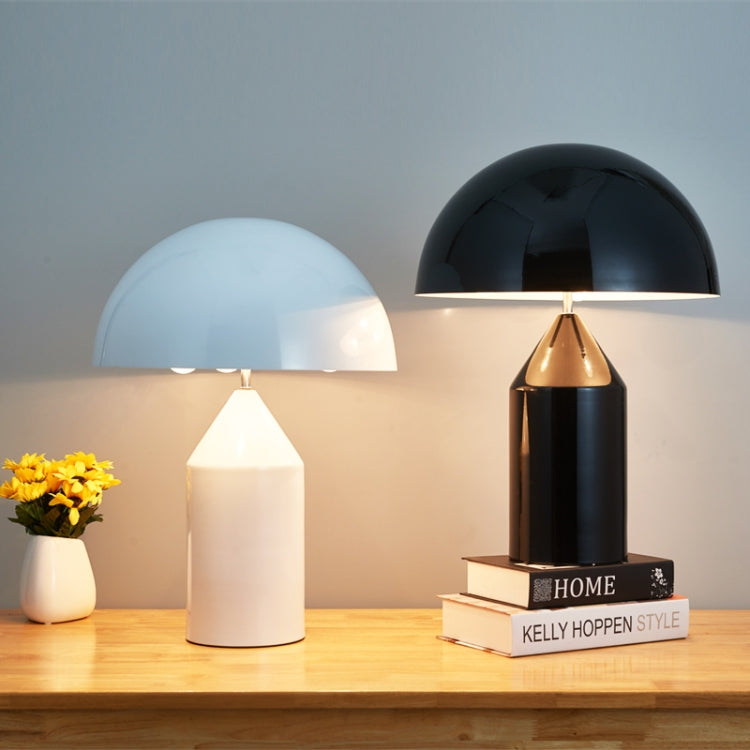 Black 220V  E14 LED Metal Mushroom Table Lamp Bedroom Decorative Table Lamp, Size:L
