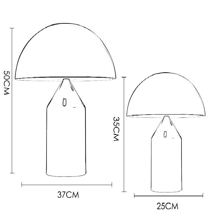 Black 220V  E14 LED Metal Mushroom Table Lamp Bedroom Decorative Table Lamp, Size:L