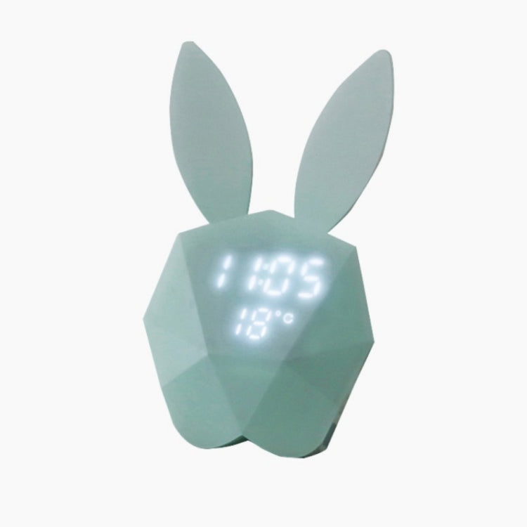 LED Sound Night Light Thermometer Rechargeable Table Wall Clocks Cute Rabbit Shape Digital Alarm Clock