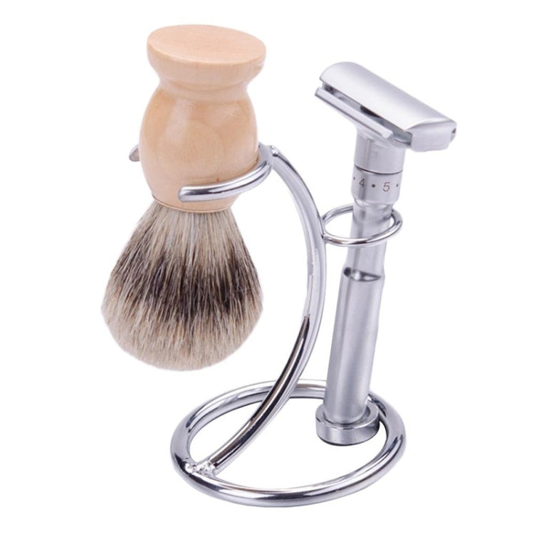 3 PCS Stainless Steel Razor Stand Classic Safety Razor Stand And Brush Stand Holder with Non-Slip Base