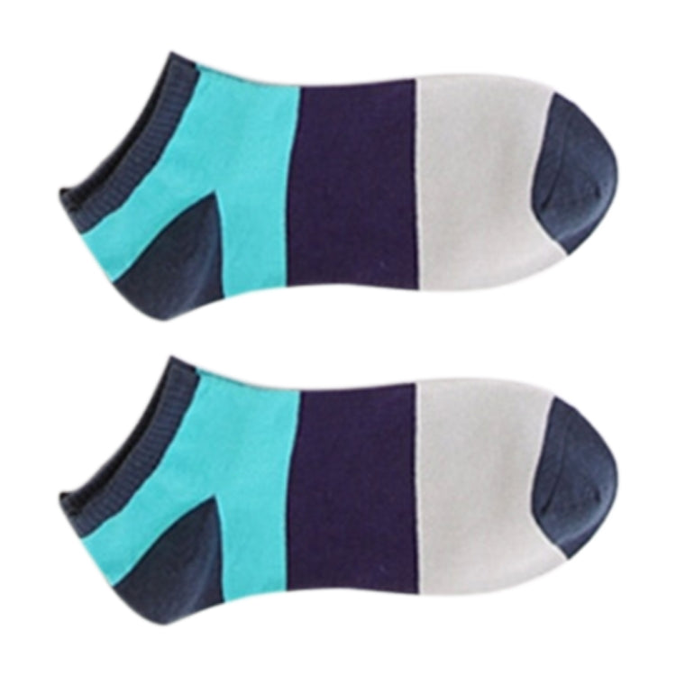 20 Pairs Men Splicing Color Summer Socks Combed Cotton Breathable Sweat Absorption Elastic Ankle Adults Socks