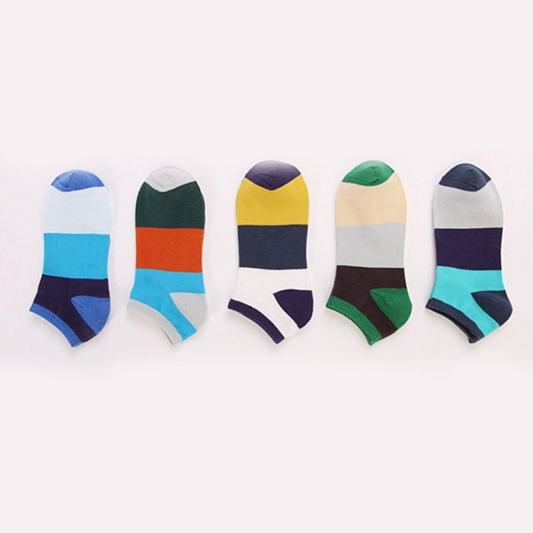 20 Pairs Men Splicing Color Summer Socks Combed Cotton Breathable Sweat Absorption Elastic Ankle Adults Socks