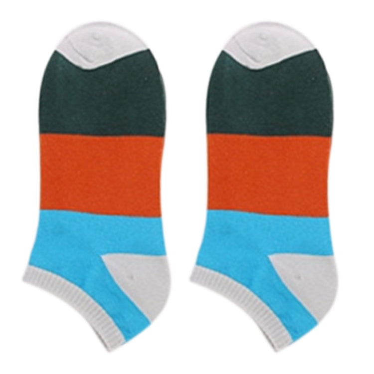 20 Pairs Men Splicing Color Summer Socks Combed Cotton Breathable Sweat Absorption Elastic Ankle Adults Socks