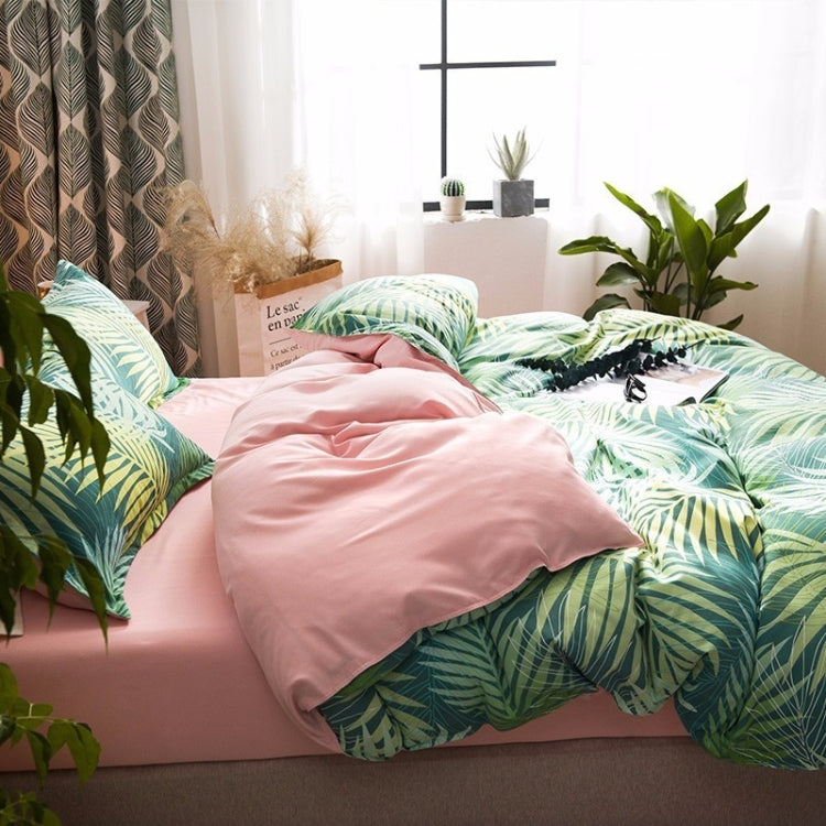 Home Simple and Comfortable Polyester Textile Jungle Leaf Print Pattern Bedding Set,