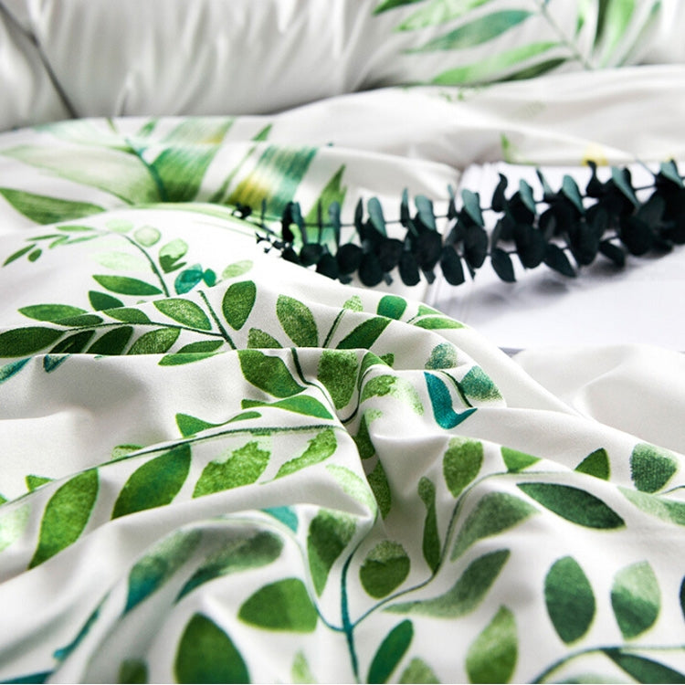 Home Simple and Comfortable Polyester Textile Jungle Leaf Print Pattern Bedding Set, Quilt Size: 180 x 220mm