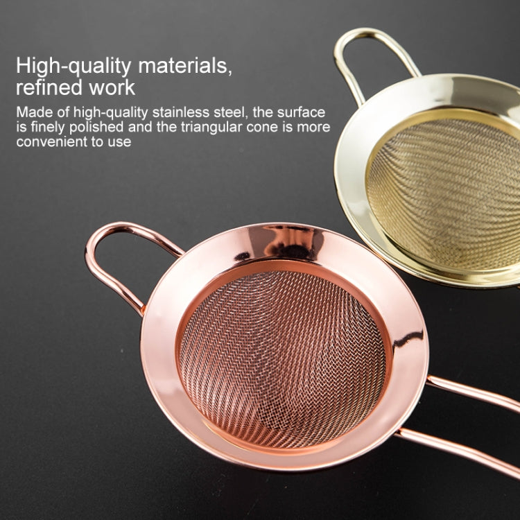 2 PCS Stainless Steel Filter Sieve Soy Milk Juice Filter Spoon Kitchen Utensils Gold Plating