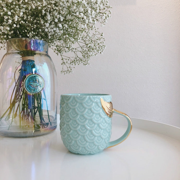 Electroplating Mermaid Fish Tail Ceramic Mug Milk Coffee Tea Gift