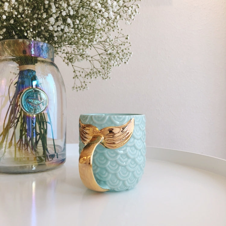 Electroplating Mermaid Fish Tail Ceramic Mug Milk Coffee Tea Gift