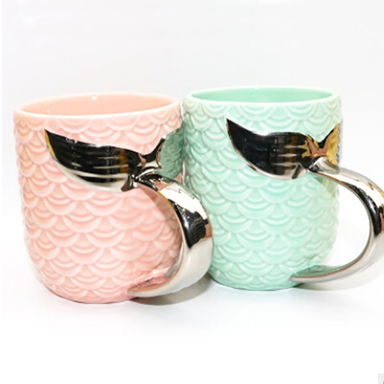 Electroplating Mermaid Fish Tail Ceramic Mug Milk Coffee Tea Gift