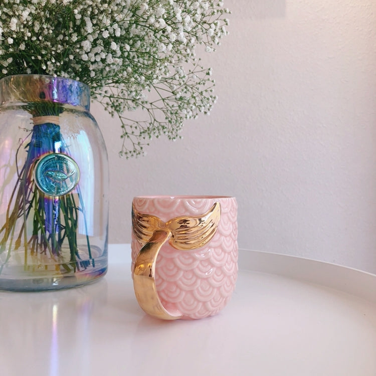 Electroplating Mermaid Fish Tail Ceramic Mug Milk Coffee Tea Gift