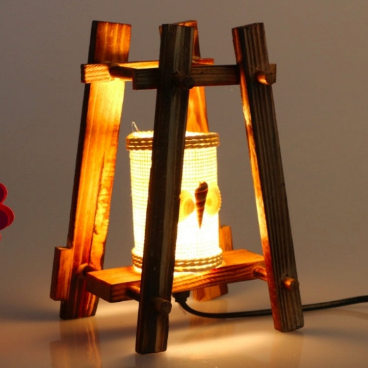 220V 15W  E12 Cottage Original Wood Led Table Lamp for Coffee Bar Restaurant Bedroom Decor Night Light