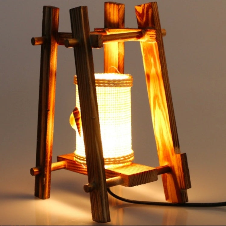 220V 15W  E12 Cottage Original Wood Led Table Lamp for Coffee Bar Restaurant Bedroom Decor Night Light