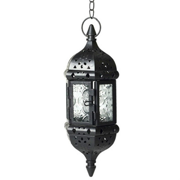 Retro Creative Wrought Iron Candle Holder Garden Hanging Hanging Wind Lamp Romantic Wedding Decorations
