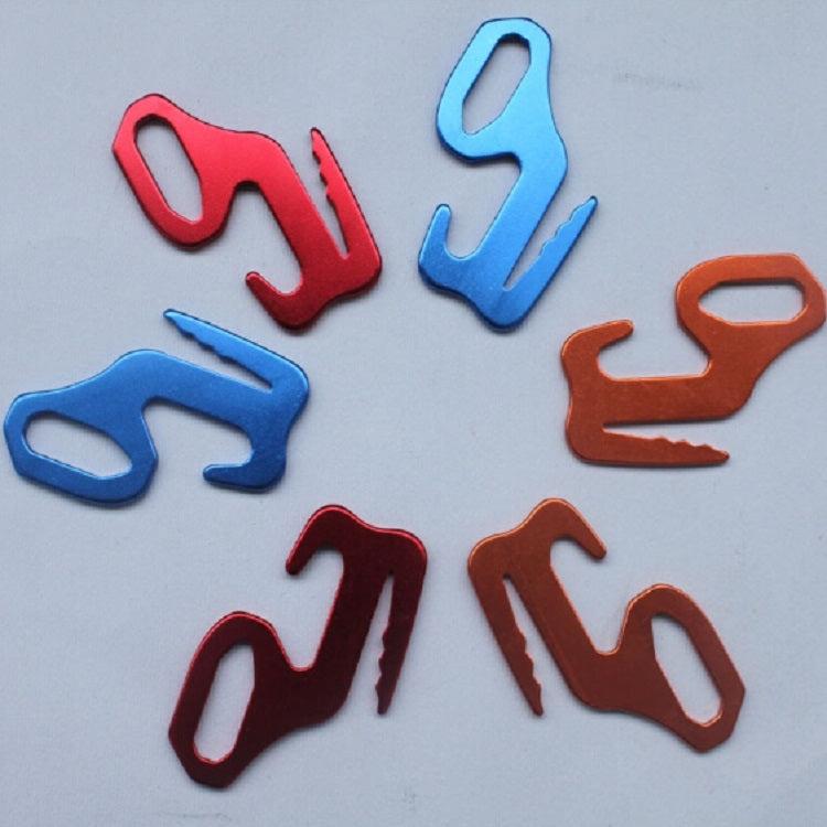 2 PCS 9-shaped Baggage Hook Bundled Hang Buckle Hook Rope Buckle Canopy Tent Wind Rope Buckle Random Color Delivery
