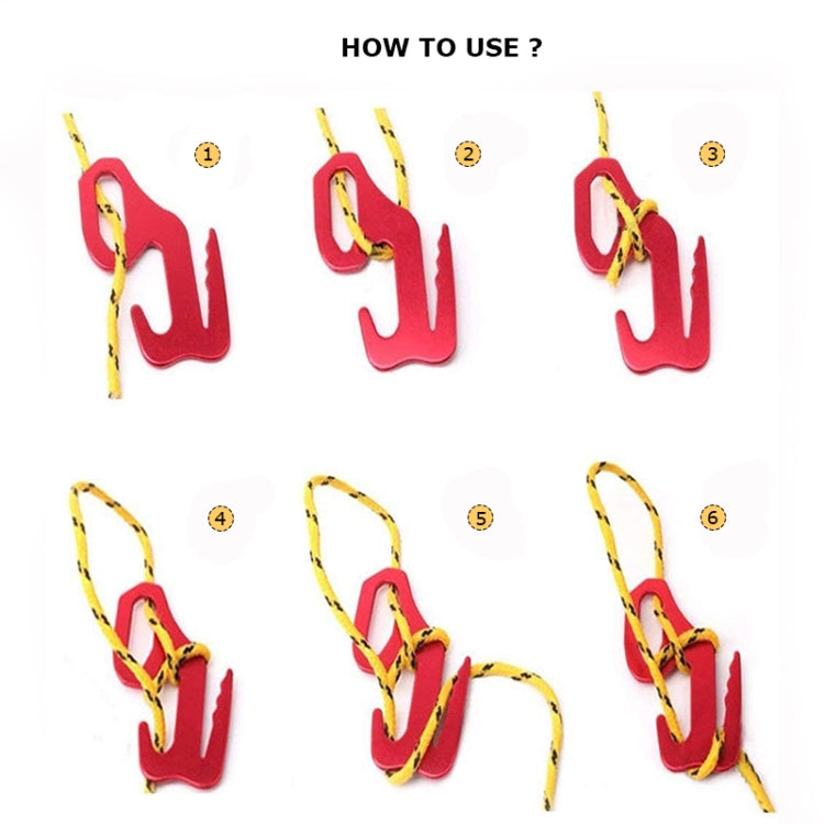 2 PCS 9-shaped Baggage Hook Bundled Hang Buckle Hook Rope Buckle Canopy Tent Wind Rope Buckle Random Color Delivery