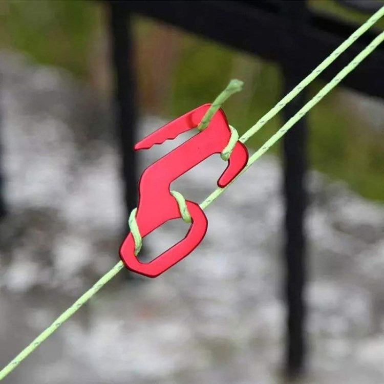 2 PCS 9-shaped Baggage Hook Bundled Hang Buckle Hook Rope Buckle Canopy Tent Wind Rope Buckle Random Color Delivery