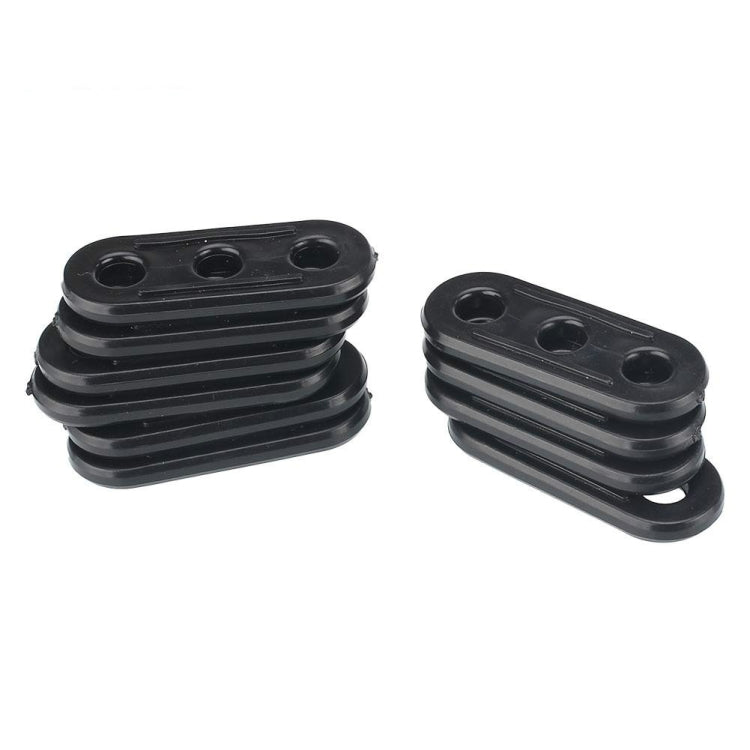 100 PCS Camping Tent Guy Rope Line Tensioners 3 Holes Bent Black Runners Tightener Slip Buckle