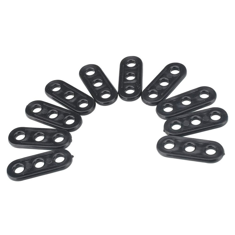 100 PCS Camping Tent Guy Rope Line Tensioners 3 Holes Bent Black Runners Tightener Slip Buckle