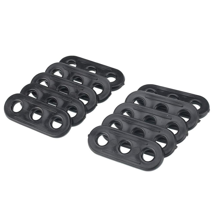 100 PCS Camping Tent Guy Rope Line Tensioners 3 Holes Bent Black Runners Tightener Slip Buckle