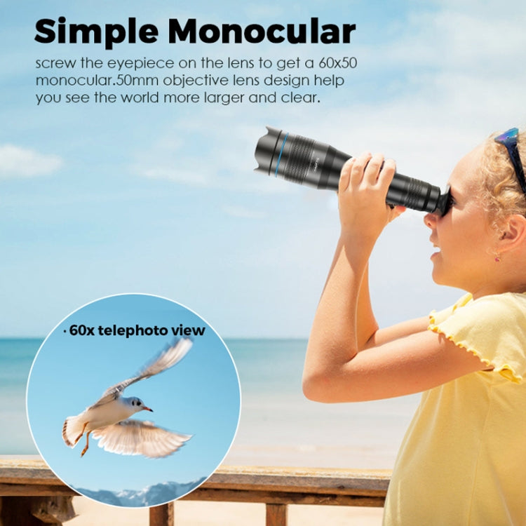 Universal External 36X Zoom Telephoto Phone Telescope Lens with Tripod Mount & Mobile Phone Clip & Bluetooth Remote Controller