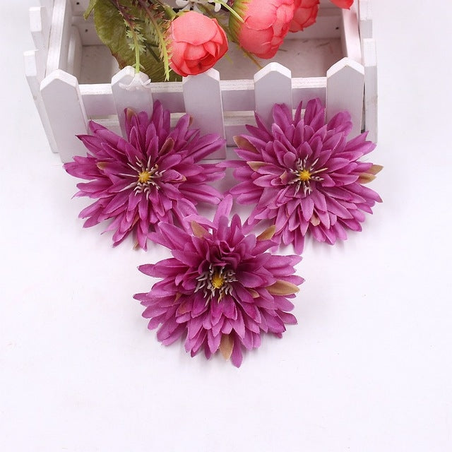 10 PCS Simulation Cloth Chrysanthemum Flower Wedding Home Vase Decorations DIY Wreath Flower