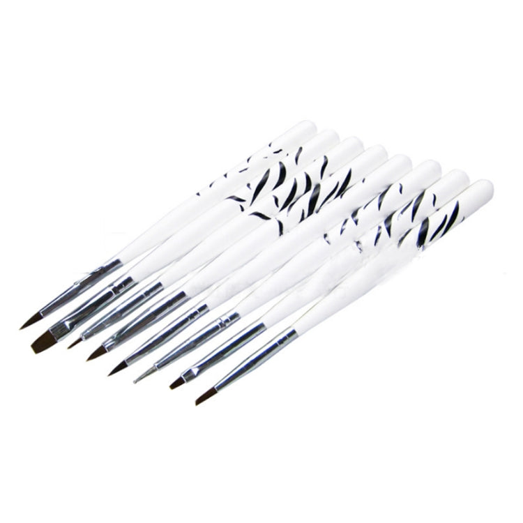 3 Pairs Zebra Manicure Brush Set 8 Painter Tool Manicure DIY Kit