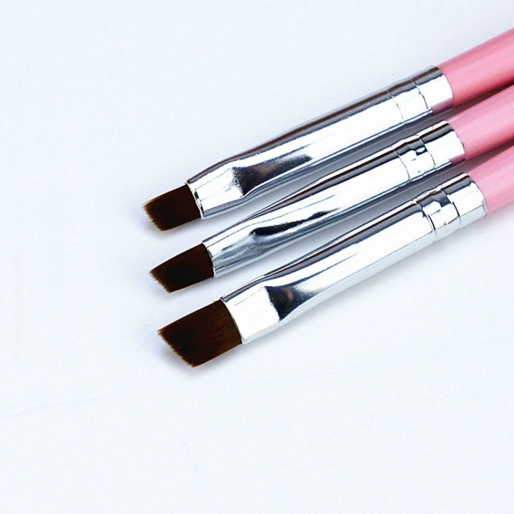 3 PCS Pink Row Dotting Dot Builder Flat Painting Crystal Carving UV Gel Nail Art Acrylic Polish Tips Pen Brush Manicure Tools Set