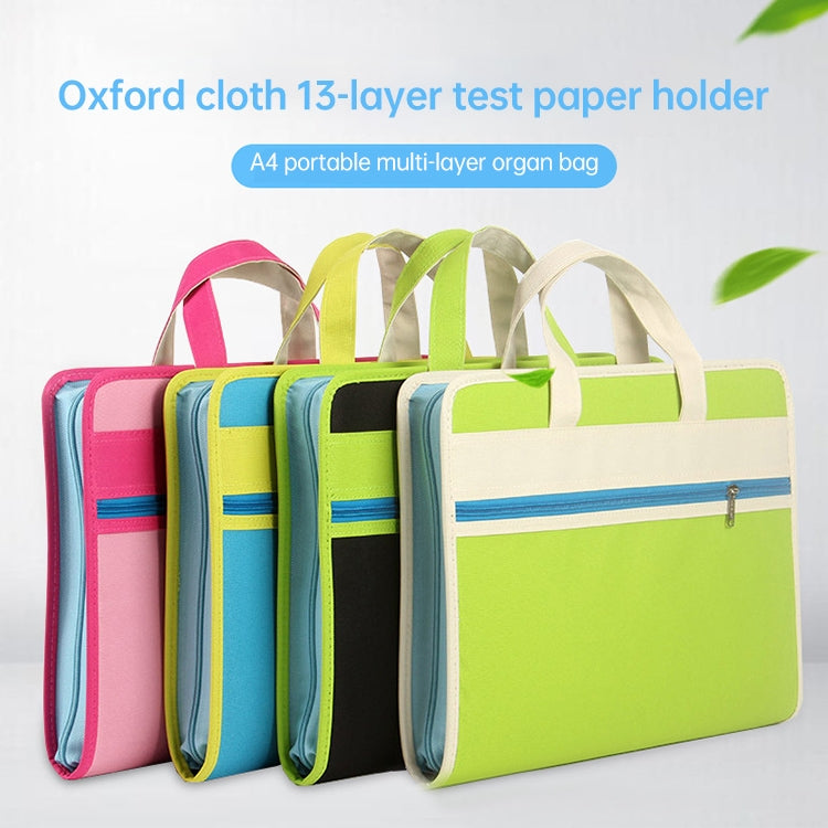 Creative Organ Multi-layer Clip Oxford Cloth A4 Portable Zipper Briefcase