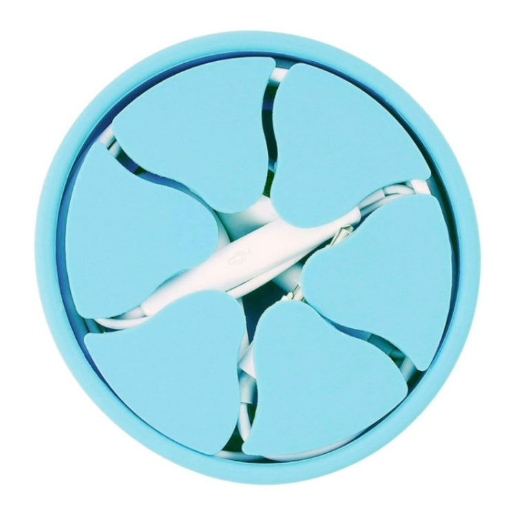 Silicone Mini Round Earphone Wire Winder Data Cable Storage Box