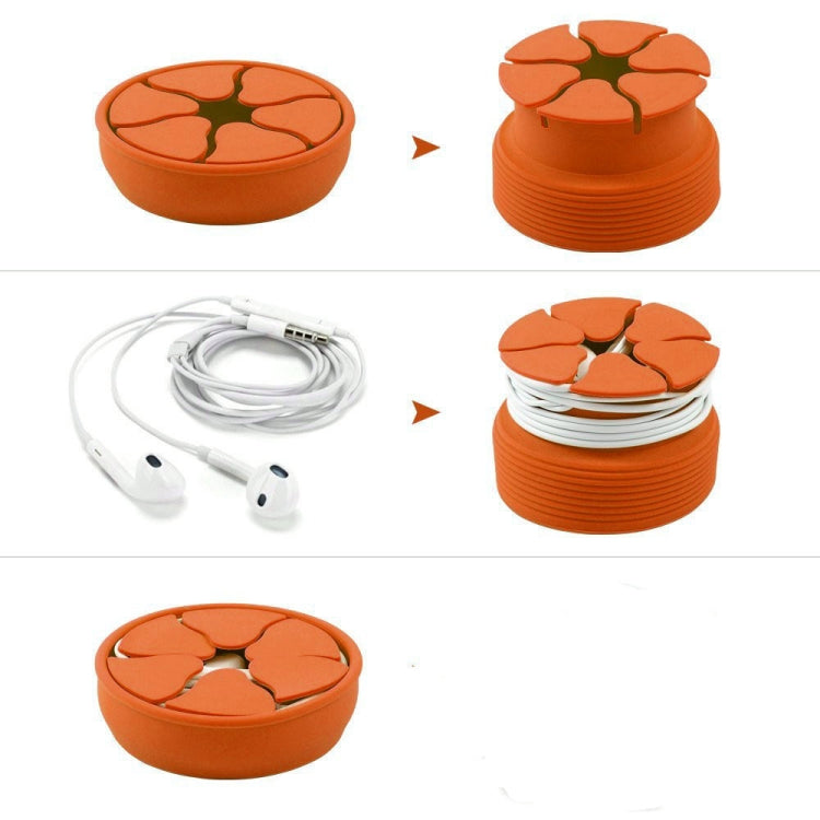 Silicone Mini Round Earphone Wire Winder Data Cable Storage Box