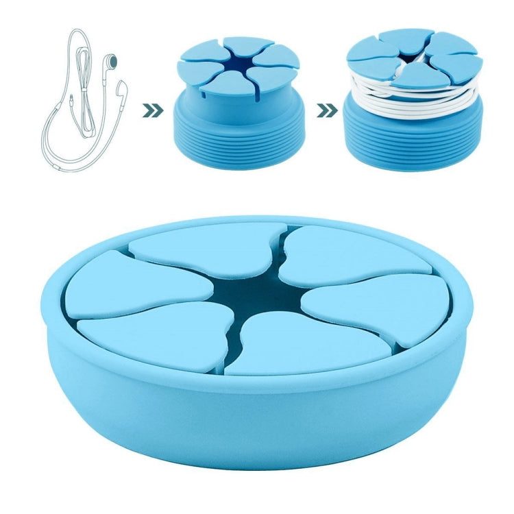 Silicone Mini Round Earphone Wire Winder Data Cable Storage Box