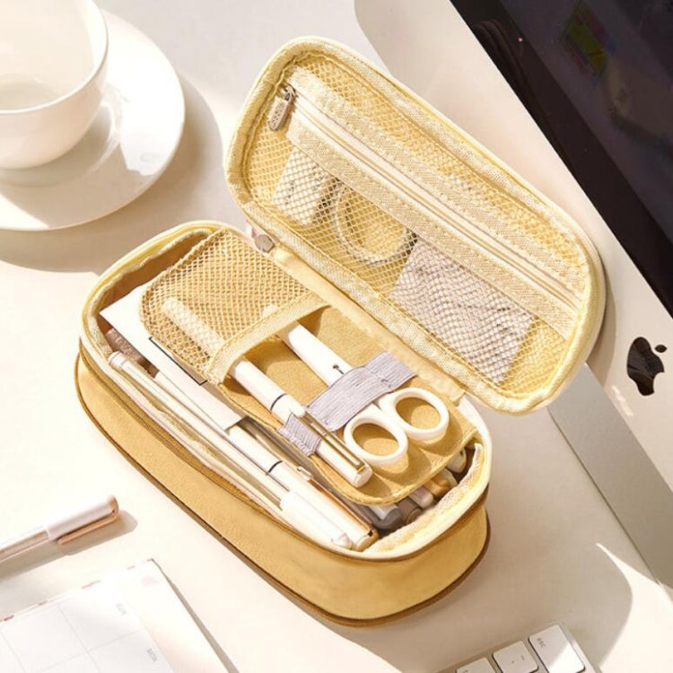 Simple Primary Junior High School Student Stationery Bag Flexible Pencil Case Large Capacity Mesh Pencil Case