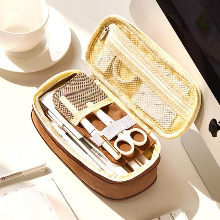 Simple Primary Junior High School Student Stationery Bag Flexible Pencil Case Large Capacity Mesh Pencil Case