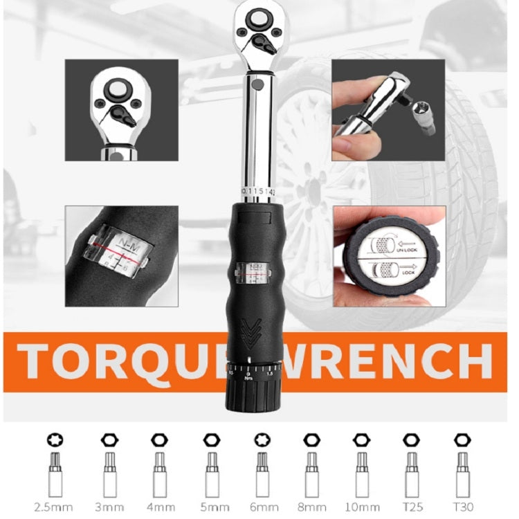 Preset Torque Screwdriver Wrench Adjustable High-precision Torque Meter, Specification:3/8 Inch 19-110 N.m