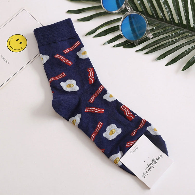 5 Pairs Long Tube Men European and American Style Printing Trend Cotton Socks, Size:One Size