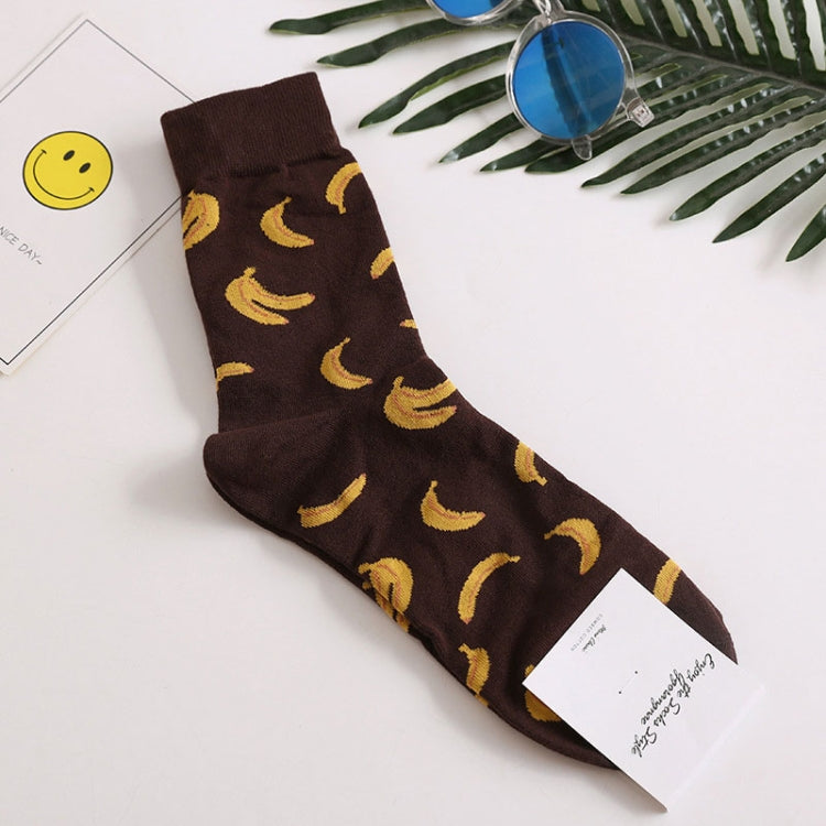5 Pairs Long Tube Men European and American Style Printing Trend Cotton Socks, Size:One Size