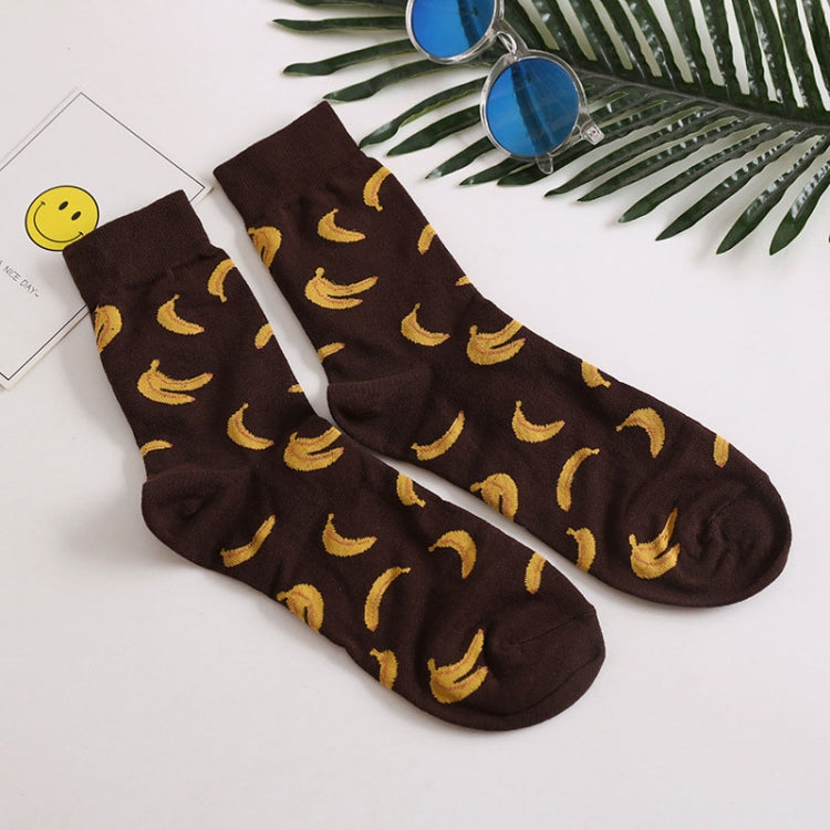 5 Pairs Long Tube Men European and American Style Printing Trend Cotton Socks, Size:One Size