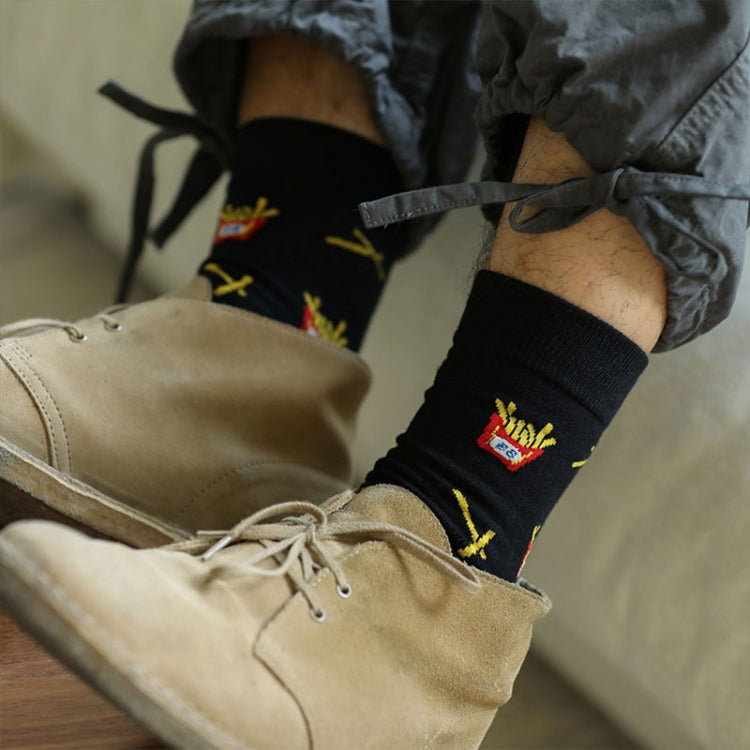5 Pairs Long Tube Men European and American Style Printing Trend Cotton Socks, Size:One Size